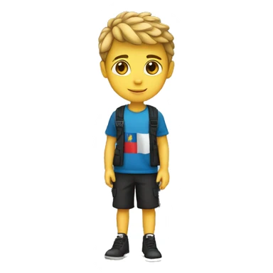 boy with albanian flag in front of eiffel tower sticker