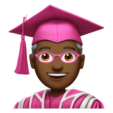 superhero (must be a superhero) in a pink graduation hat and pink academic regalia sticker