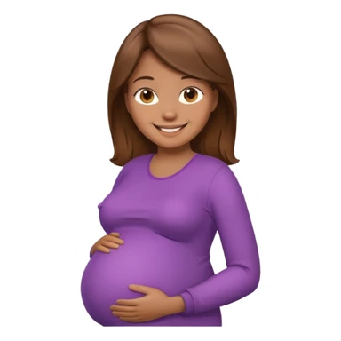 Pregnant Woman with brown hair and light brown skin sticker