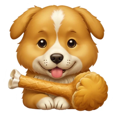 a dog eating something tasty sticker