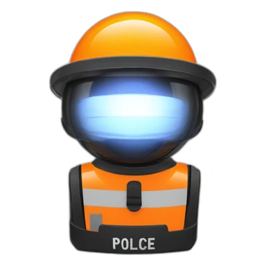 orange police flashing light siren sticker