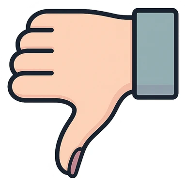 neat female hand with manicure showing dislike (thumb down), slightly curved wrist, thin clean contours, elegant soft rounded shapes, pastel palette #98B5BC, #B5B3C1, #C9A3C9, #E4C0CA, #F7DCD1, #F7C0AA, detailed shadows and highlights, soft lighting, no background sticker