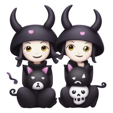 Kuromi holding a smaller kuromi sticker