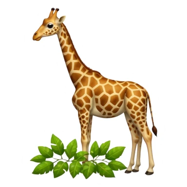 giraffe eating leaves sticker
