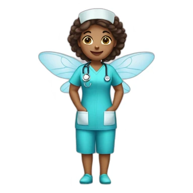 nurse fairy in scrubs sticker