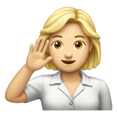 white female doing a salute gesture sticker