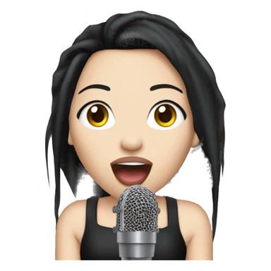 amy lee singing with microphone sticker