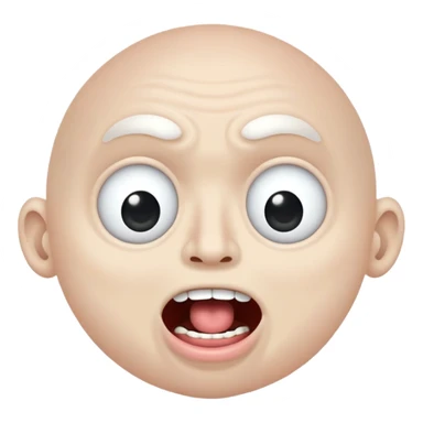 Super idol with his mouth wide open and he has no teeth and there is 3 small BØB eyes in his mouth and he has no eyes but there is 2 small BØB eyes in each of his eye circles and the background is pitch black and super idol is a grayish white color sticker