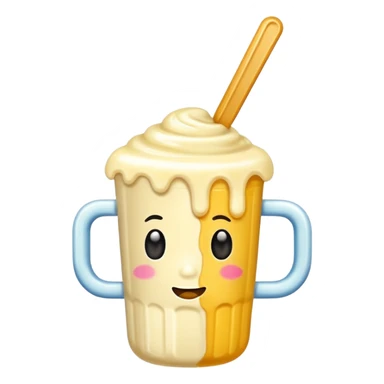 golden popsicle in a warm milk cup sticker