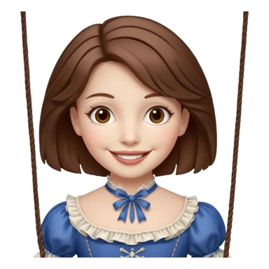 A marionette which is a girl with a brown hair and a beautiful smile sticker