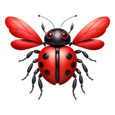 robot ladybug flying sticker
