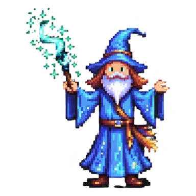dancing wizard with sparkles sticker