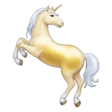 Licorne dorée avec des étoiles et des paul sticker