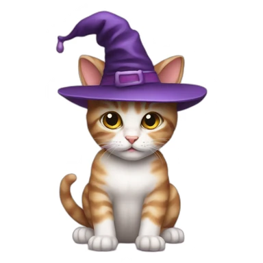 baby cat with halloween hat sticker