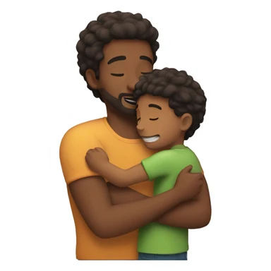 father and son hugging sticker