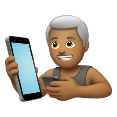 man keeping phone in his hands sticker