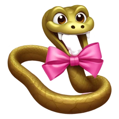 Snake with a pink bow eating chocolate  sticker