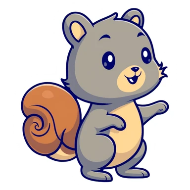 cute squirrel sticker