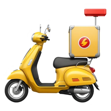 an animated emoji of a food delivery scooter whizzing past fast sticker