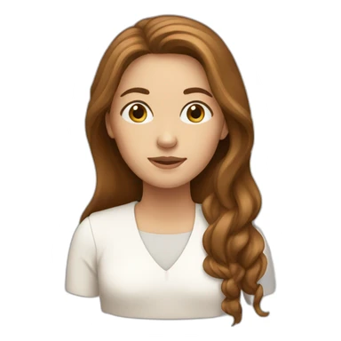 pray white woman with brown long hair sticker