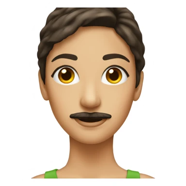 Brunette woman with bushy moustache  sticker