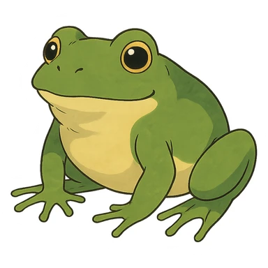 frog in ghibli style sticker