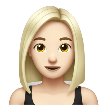 Pale Girl with black hair dabbing  sticker