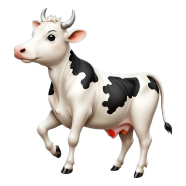 A cow dancing tango on a mountain in the moonlight sticker