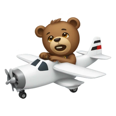 Bear piloting plane sticker