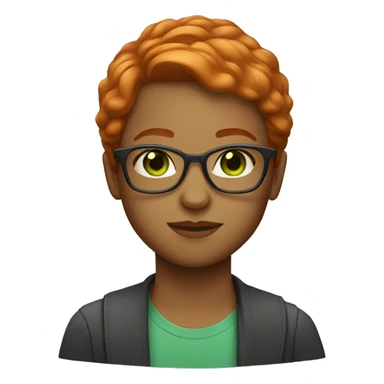 long redhead with glasses light skin green eyes sticker