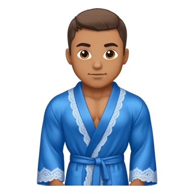 muscular man body silk lace blue robe model sticker