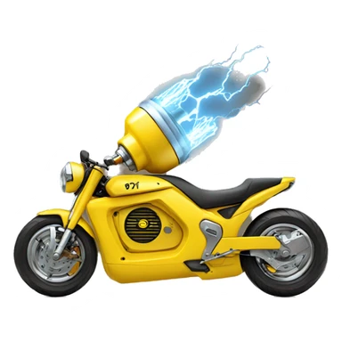 yellow electric motor surrouning bolt sticker