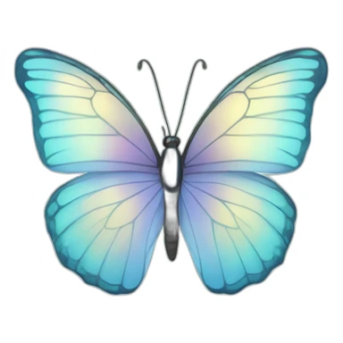 Pastel blue iridescent butterfly sticker