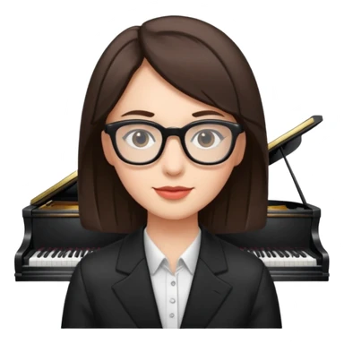 Brunette  and glassespianists sticker