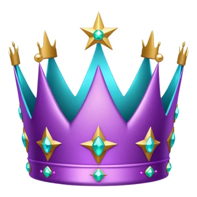 Feeling purple cian crown shine star glitter sticker