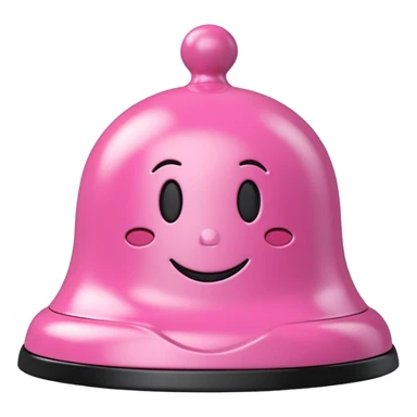 pink call bell with black base with smiley face on it sticker