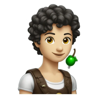 Mate imperial cuero negro con bombilla con esmeralda sticker