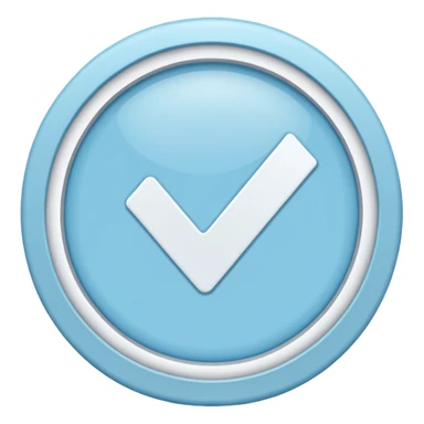 Simbolo de verificacion blanco adentro de un circulo celeste azul sticker