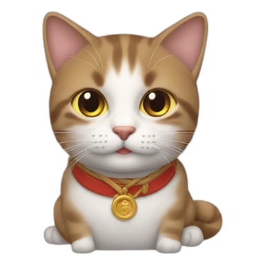 Un chat qui fait un câlin à un chuen sticker