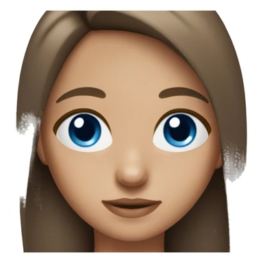 A girl with blue eyes brown hair and freckles sticker