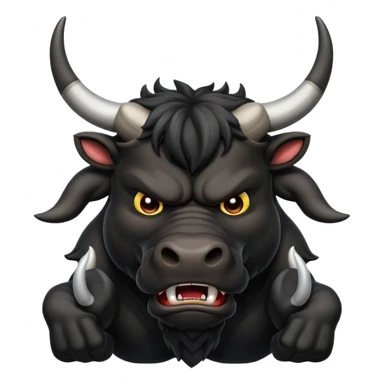 angry black bull sticker