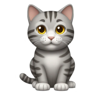 gray tabby cat with belly up sticker