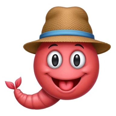 Worm with a hat and smiley face coming out nose  sticker