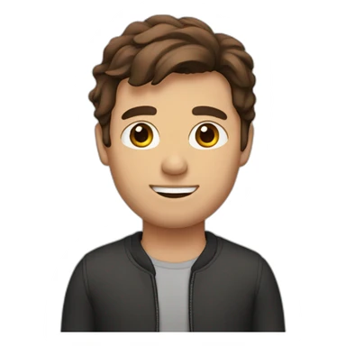 A haker man with a brown hair and brown eyes  sticker