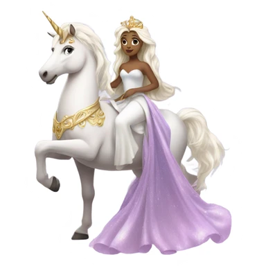 Princess riding a unicorn  sticker