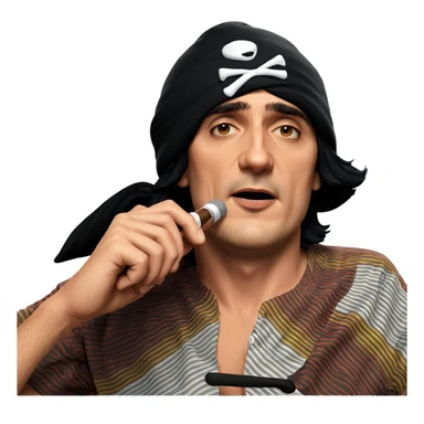 striped shirt parody with hat sticker