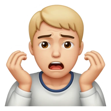 Choking myself with a frustration face sticker