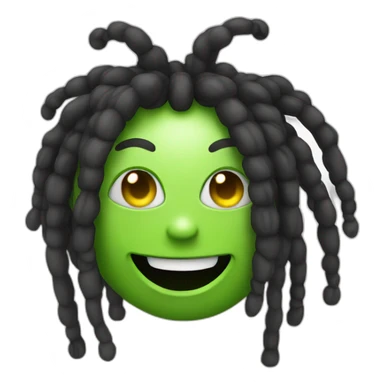 smiling alien with dreads sticker