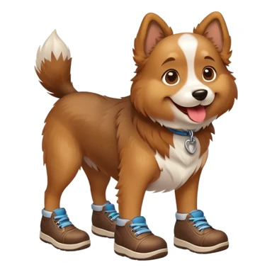 dog wearing shoes sticker