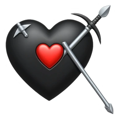 Corazón negro con una flecha sticker